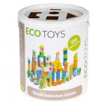 Lavinamosios medinės kaladėlės 100 vnt. Eco toys Miestas
